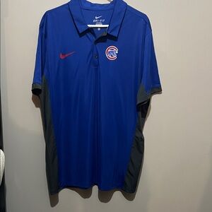 Nike Chicago Cubs Blue and Gray Men's Polo Shirt